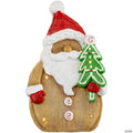 LED Lighted Gingerbread Santa Claus Glittered Christmas Figure - 15.5