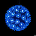 LED Lighted Hanging Starlight Sphere Outdoor Christmas Decoration- 6" - Blue Lights