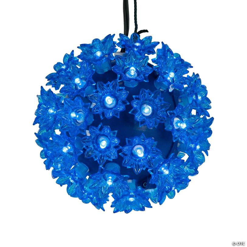 LED Lighted Hanging Starlight Sphere Outdoor Christmas Decoration- 6" - Blue Lights