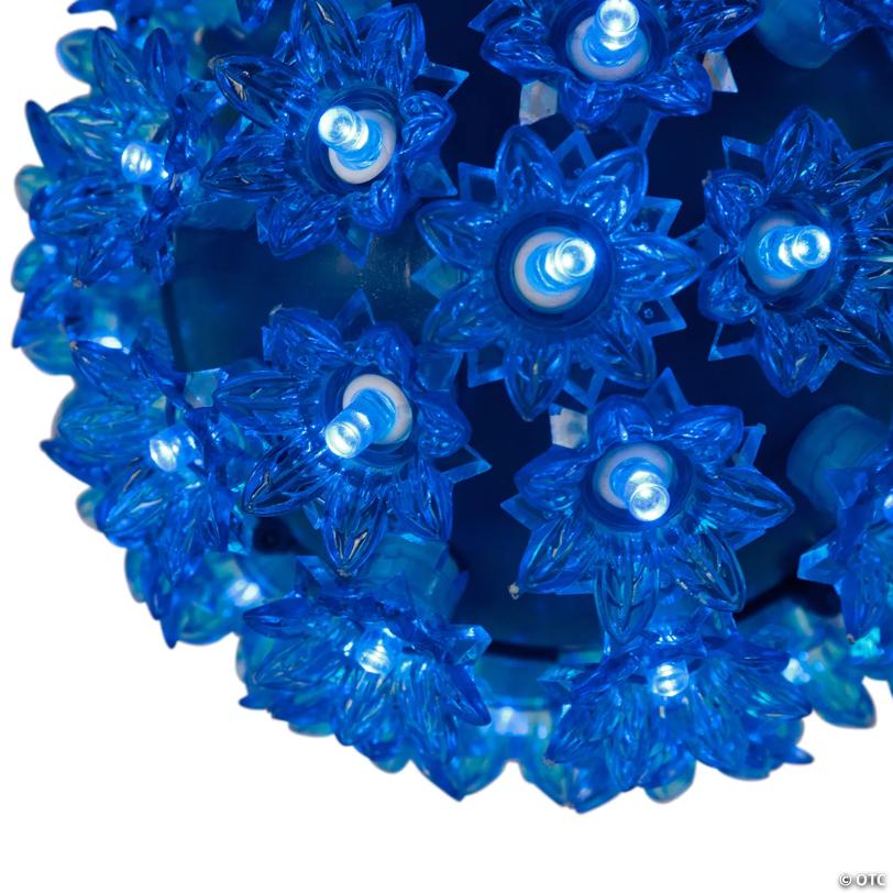 LED Lighted Hanging Starlight Sphere Outdoor Christmas Decoration- 6" - Blue Lights