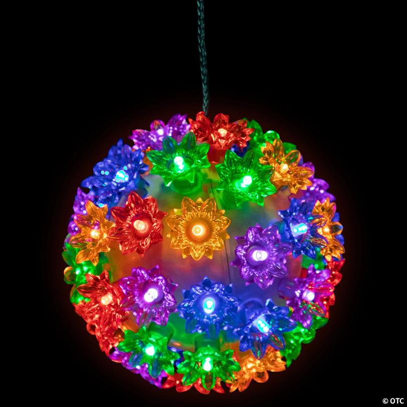 LED Lighted Hanging Starlight Sphere Outdoor Christmas Decoration- 6" - Multicolor Lights