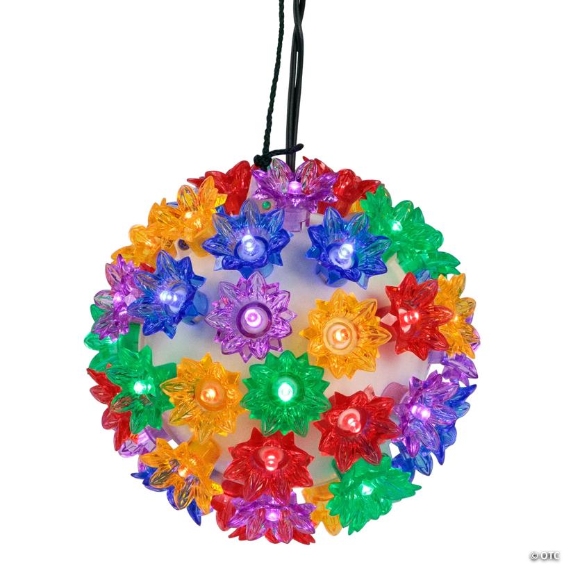 LED Lighted Hanging Starlight Sphere Outdoor Christmas Decoration- 6" - Multicolor Lights
