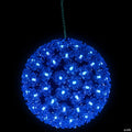 LED Lighted Hanging Starlight Sphere Outdoor Christmas Decoration- 7.5" - Blue Lights