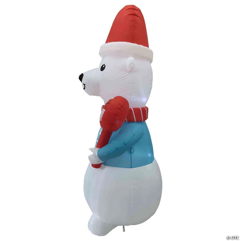 LED Lighted Inflatable Polar Bear Outdoor Christmas Decoration - 8.25'