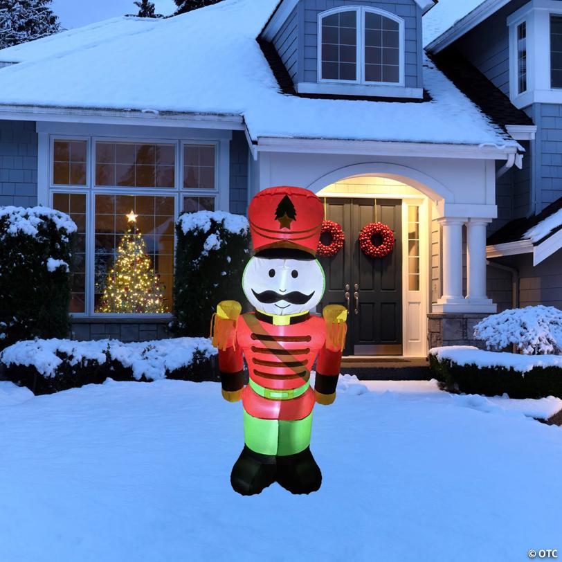 LED Lighted Inflatable Soldier Nutcracker Outdoor Christmas Decoration - 4.25'