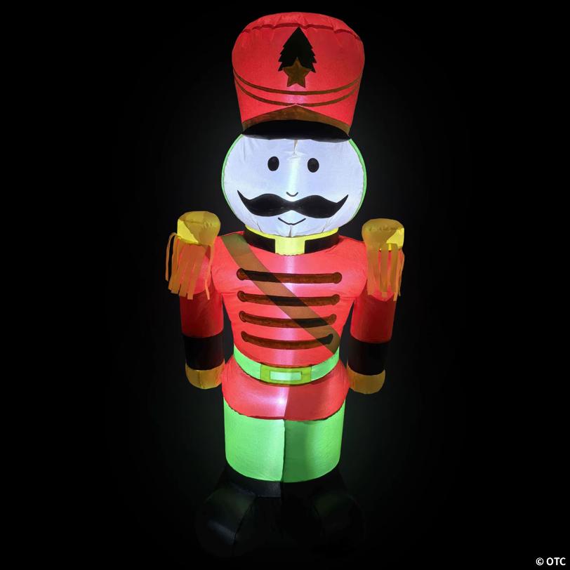 LED Lighted Inflatable Soldier Nutcracker Outdoor Christmas Decoration - 4.25'