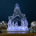 LED Lighted Nativity Scene in Stable Acrylic Christmas Decoration - 10.75