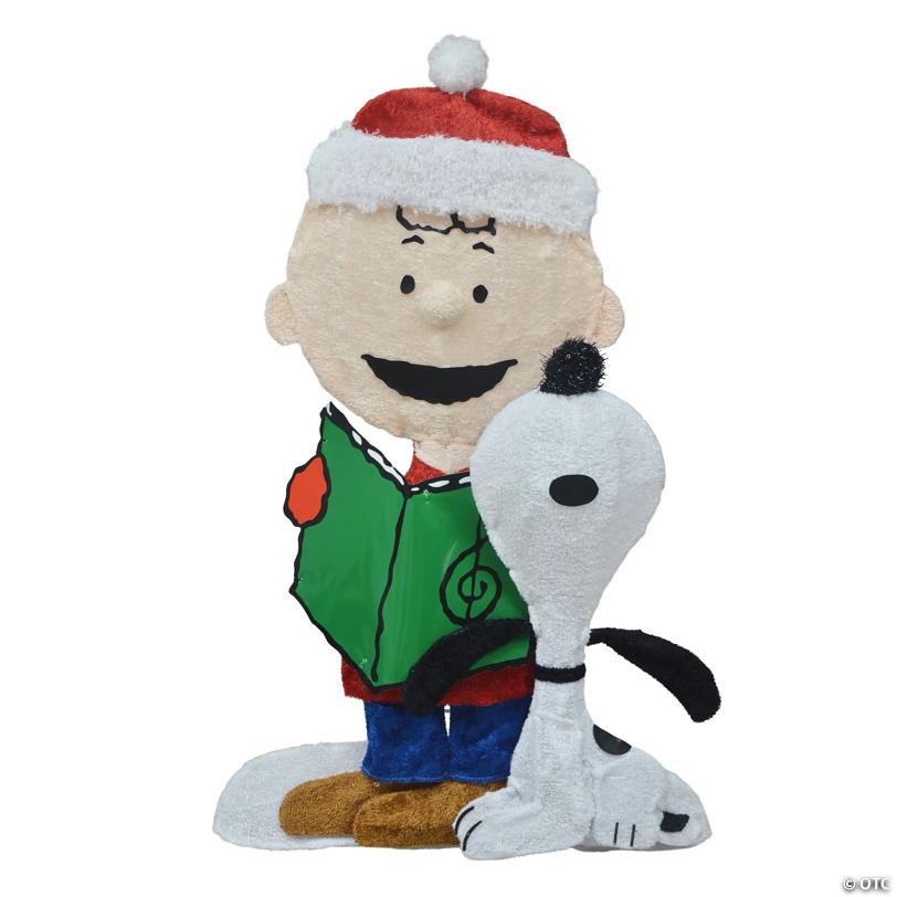 LED Lighted Peanuts Charlie Brown and Snoopy Caroling Outdoor Christmas Decoration - 32