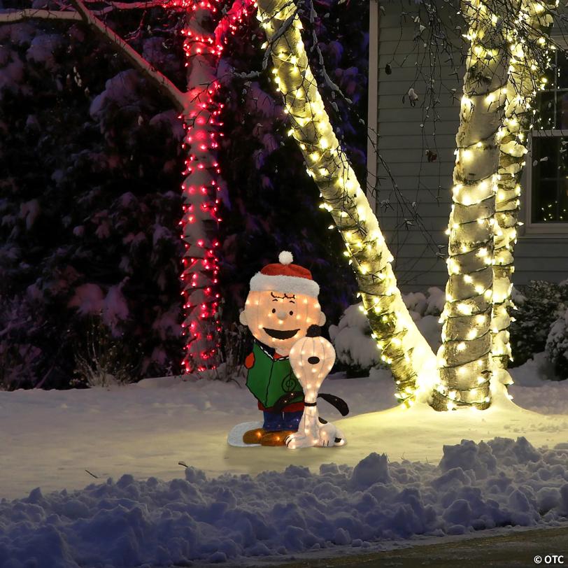 LED Lighted Peanuts Charlie Brown and Snoopy Caroling Outdoor Christmas Decoration - 32