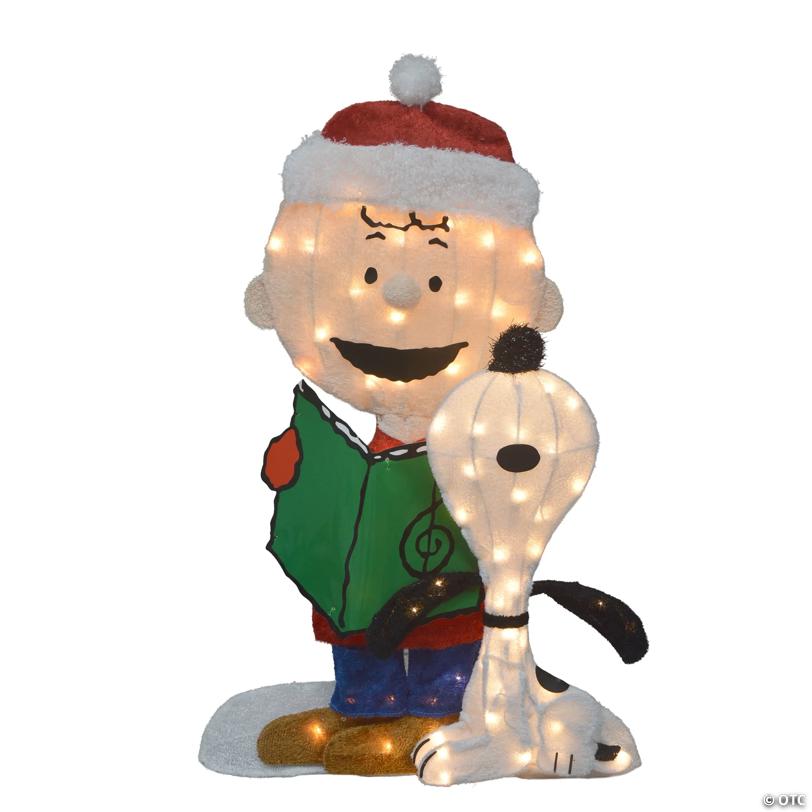 LED Lighted Peanuts Charlie Brown and Snoopy Caroling Outdoor Christmas Decoration - 32