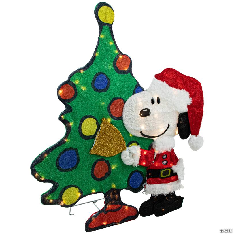 LED Lighted Peanuts Snoopy and Christmas Tree Outdoor Decoration - 32