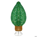 LED Lighted Retro Bulb Outdoor Christmas Decoration - 32" - Warm White - Green