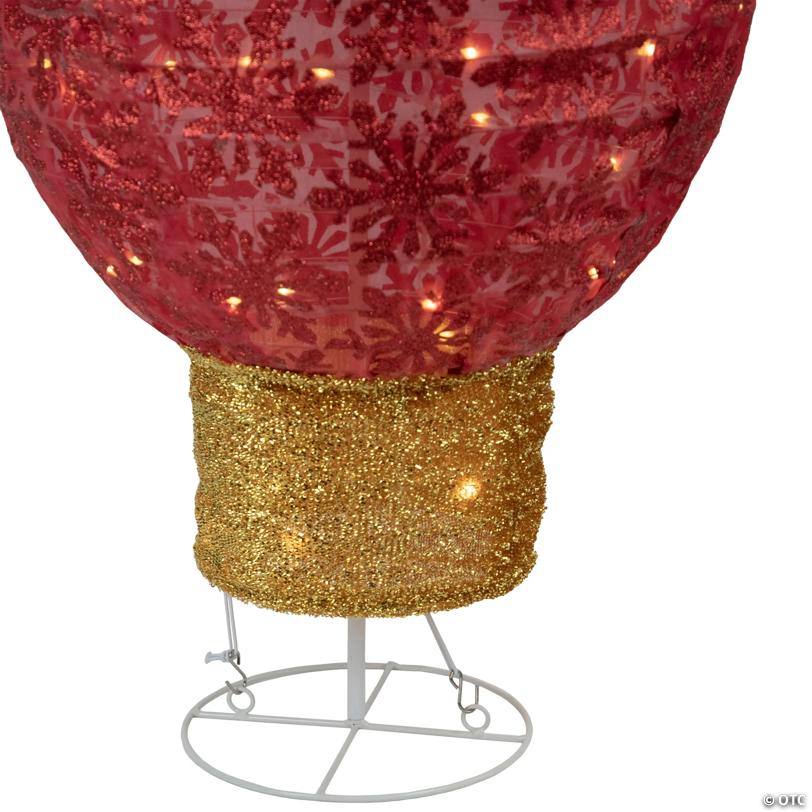 LED Lighted Retro Light Bulb Outdoor Christmas Decoration - 32" - Red - Warm White
