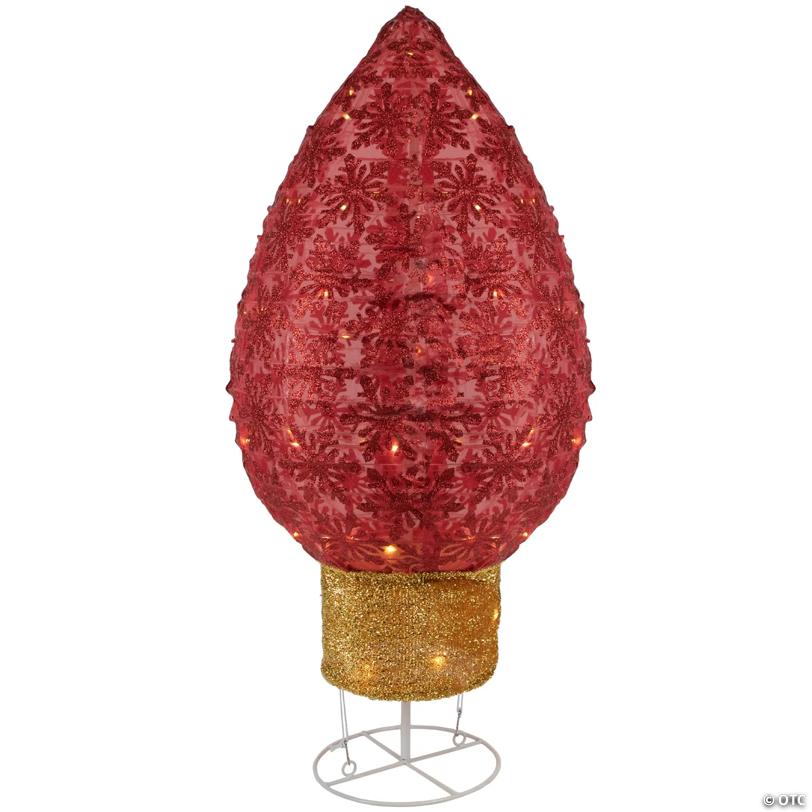LED Lighted Retro Light Bulb Outdoor Christmas Decoration - 32" - Red - Warm White