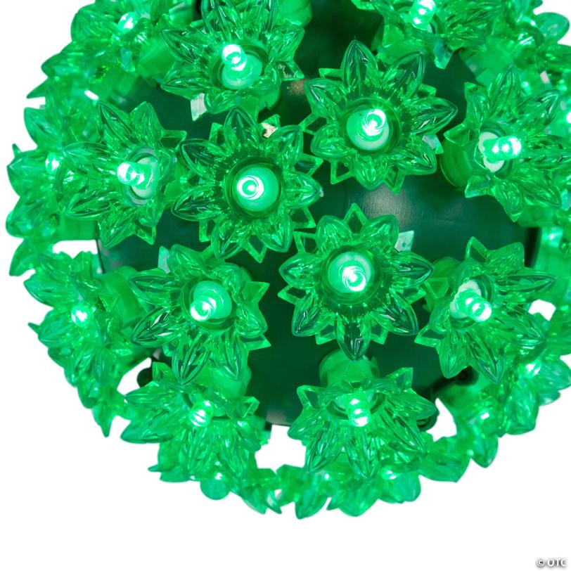 LED Lighted Starlight Sphere Outdoor Hanging Christmas Decoration- 6" - Green Lights