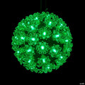 LED Lighted Starlight Sphere Outdoor Hanging Christmas Decoration- 6" - Green Lights