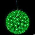 LED Lighted Starlight Sphere Outdoor Hanging Christmas Decoration- 7.5" - Green Lights