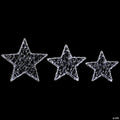 LED Lighted Stars Christmas Outdoor Decorations - 13.75" - White -Set of 3