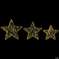 LED Lighted Stars Outdoor Christmas Decorations - 14" - Gold - Set of 3