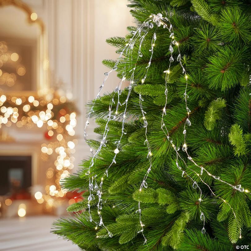 LED Lighted Willow Branch Christmas Spray - 40" - Silver - Warm White