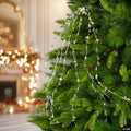 LED Lighted Willow Branch Christmas Spray - 40" - Silver - Warm White