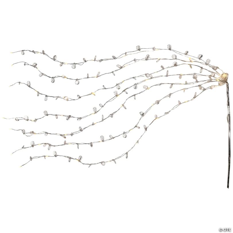 LED Lighted Willow Branch Christmas Spray - 40" - Silver - Warm White