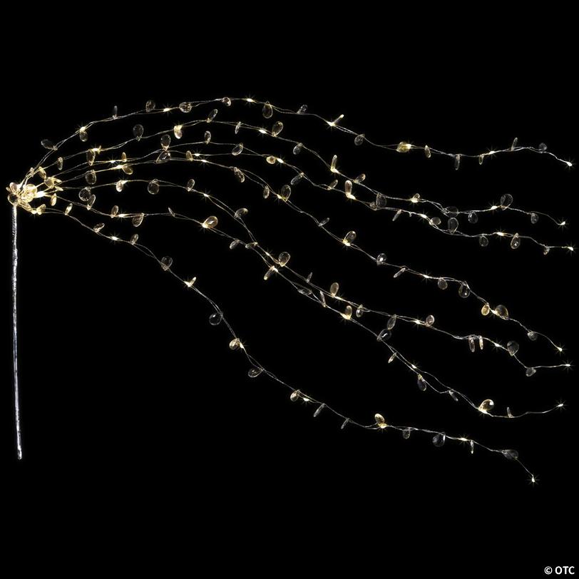 LED Lighted Willow Branch Christmas Spray - 40" - Silver - Warm White