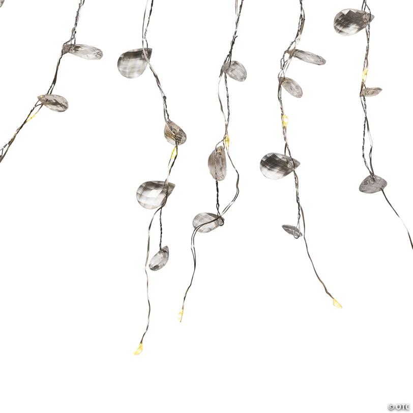 LED Lighted Willow Branch Christmas Spray - 40" - Silver - Warm White