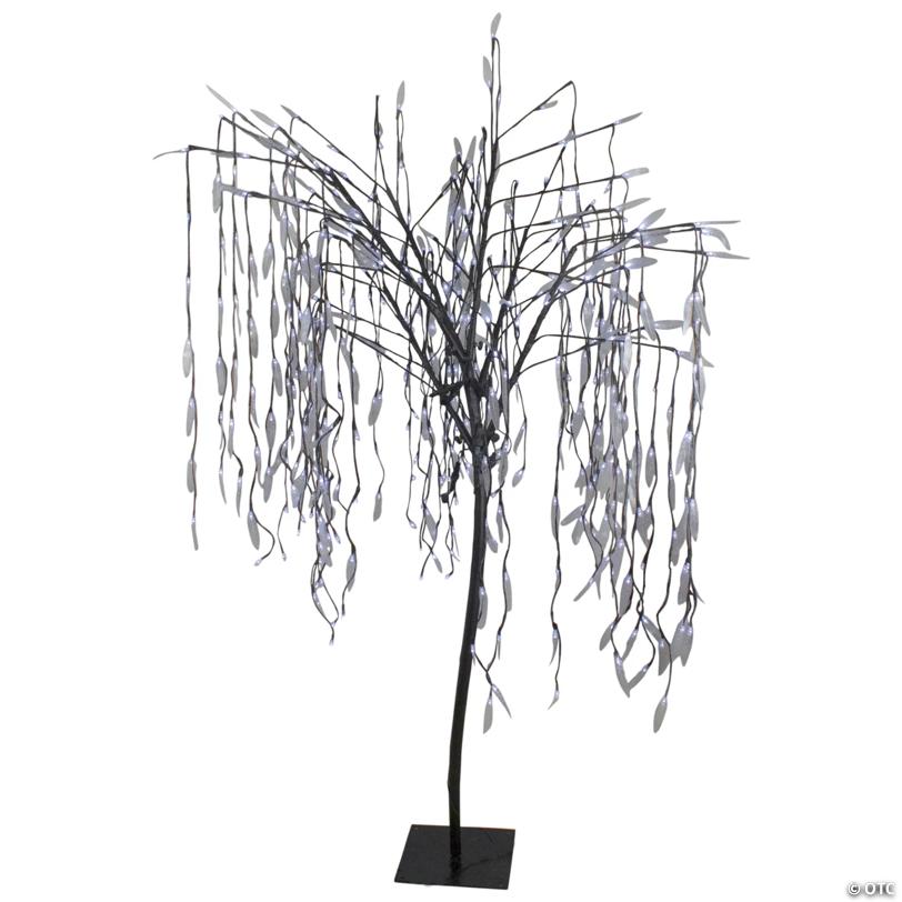 LED Lighted Willow Tree Outdoor Christmas Decoration - 6' - Pure White Lights