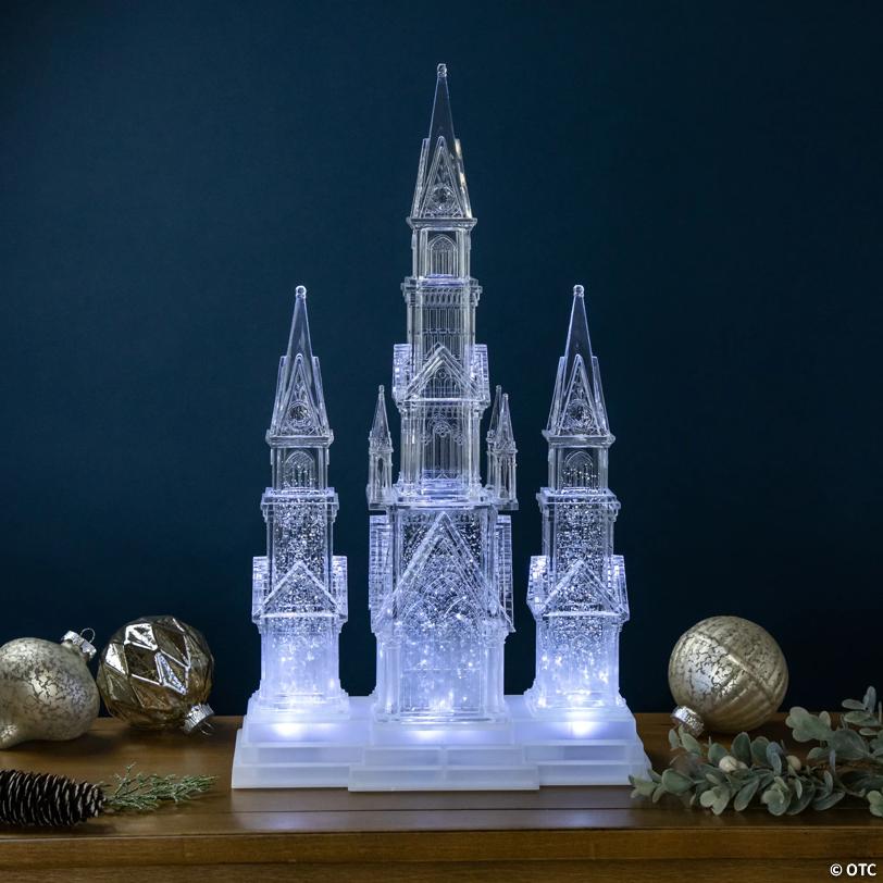 LED Lighted Winter Church Acrylic Christmas Decoration - 17.5