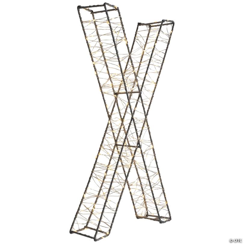 LED Lighted Wire XMAS Outdoor Christmas Sign Decoration - 15.5" - Warm White Lights