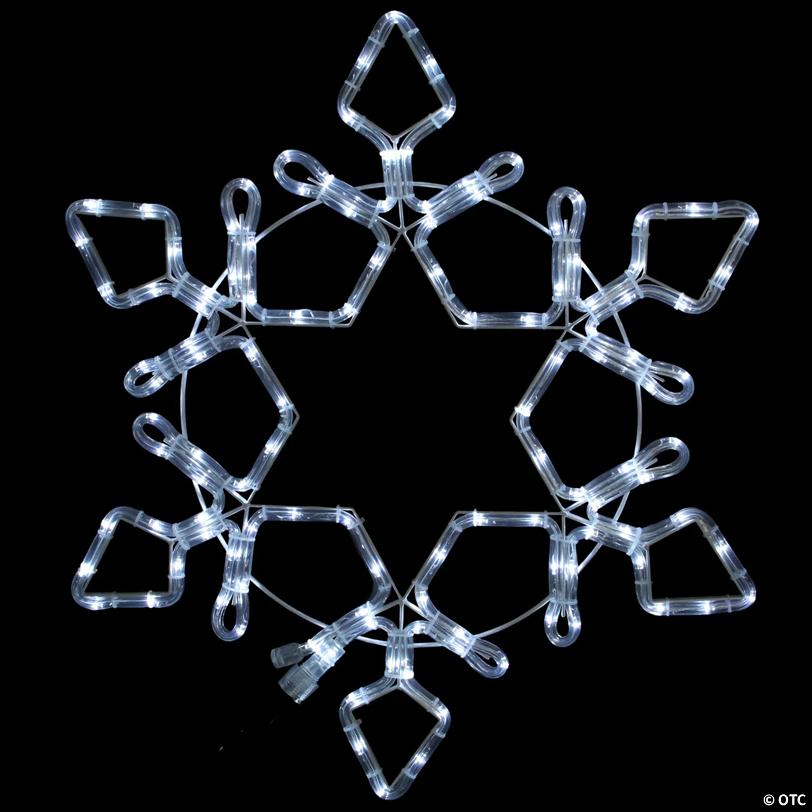 LED Rope Light Snowflake Commercial Christmas Decoration - White - 3'
