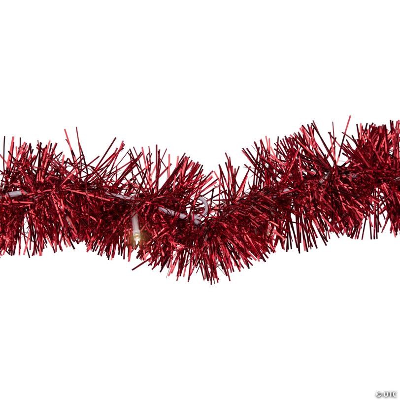 LED lighted Tinsel Heart Valentine's Day Window Silhouette - 25.25" - Red