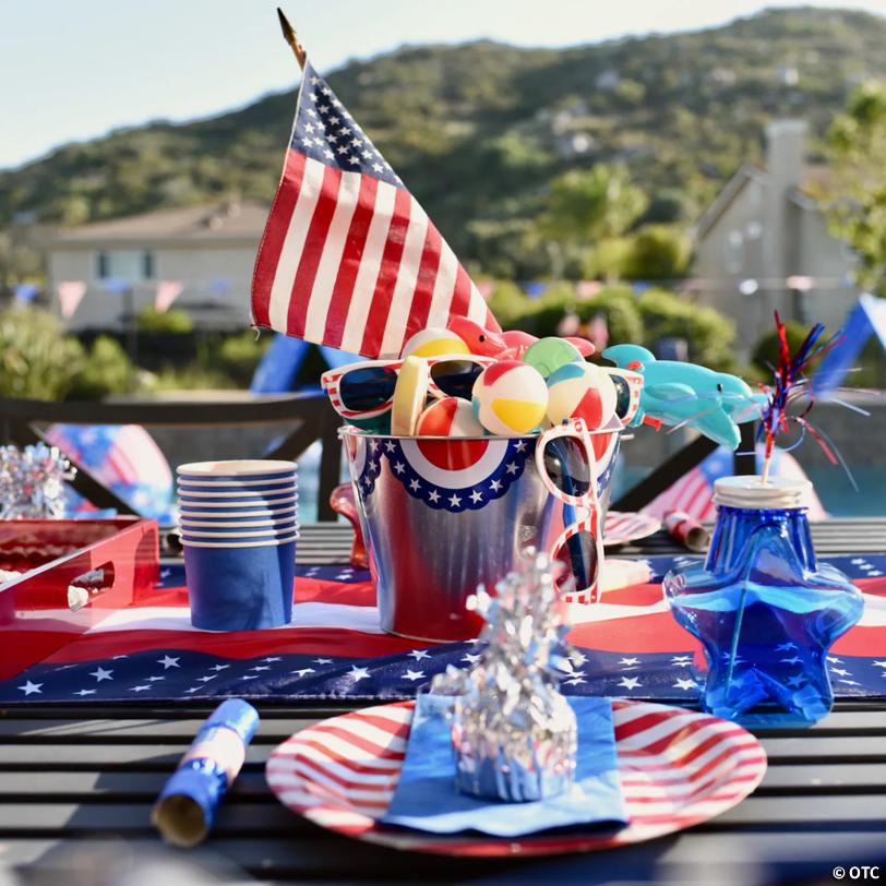 Large Metal Patriotic Pails - 3 Pc.