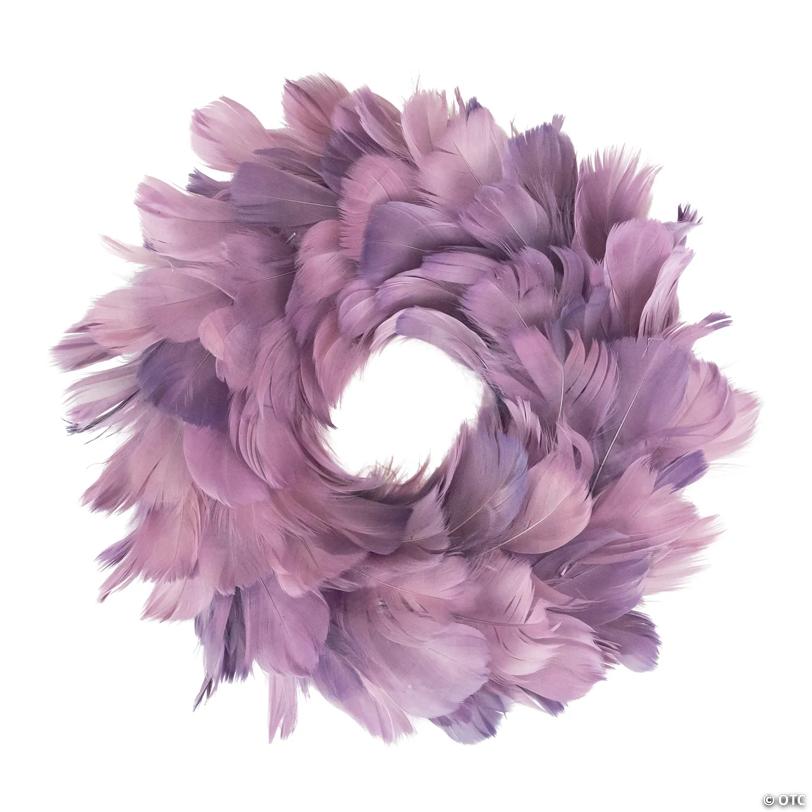 Layered Purple Feather Christmas Wreath  10-Inch  Unlit