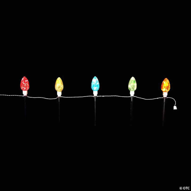 Light-Up Christmas Bulb Yard Stakes - 5 Pc.