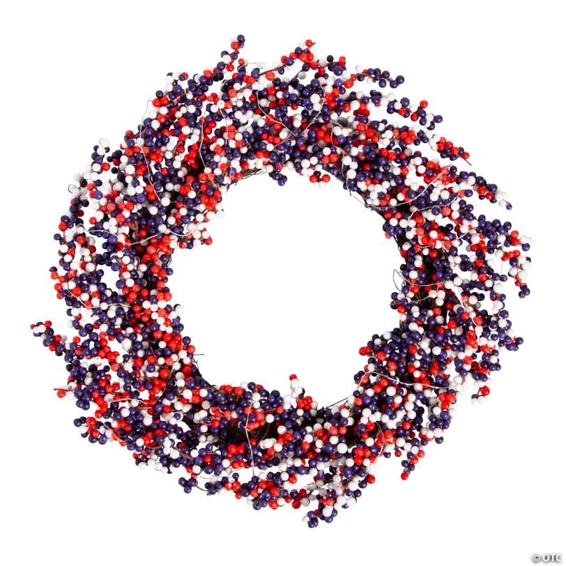 Light-Up Red White & Blue Patriotic Wreath