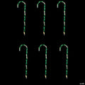 Lighted Candy Cane Outdoor Christmas Pathway Markers - 28" - Green - Set of 6