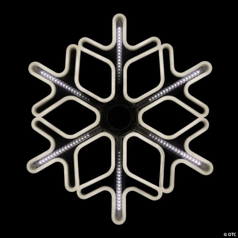 Lighted Cascading Snowflake Outdoor Christmas Decoration - 16" - Clear Lights