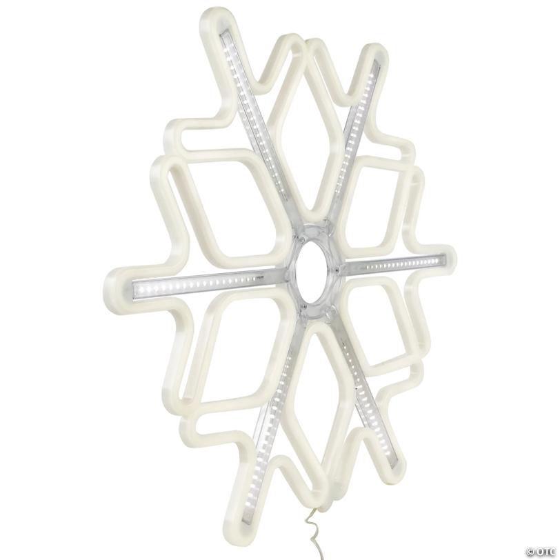 Lighted Cascading Snowflake Outdoor Christmas Decoration - 16" - Clear Lights