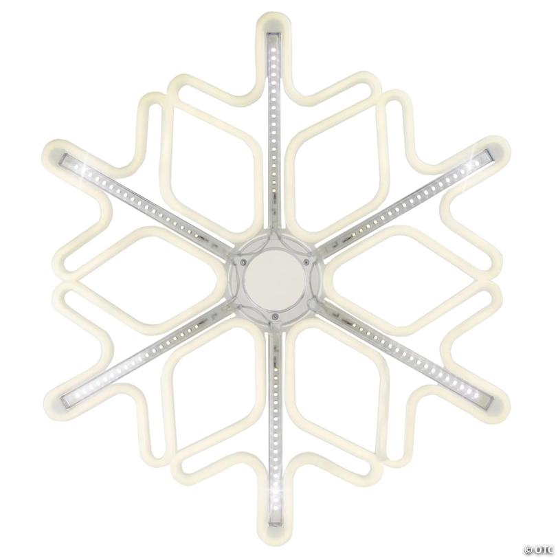 Lighted Cascading Snowflake Outdoor Christmas Decoration - 16" - Clear Lights