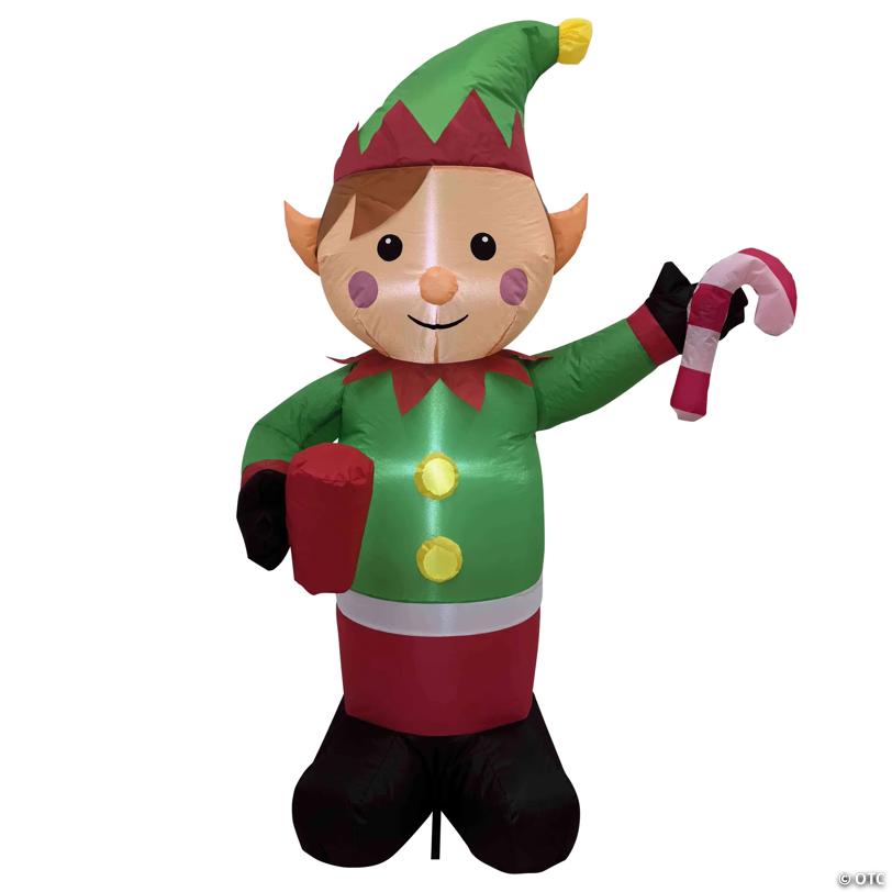 Lighted Inflatable Elf Outdoor Christmas Decoration - 4.25'