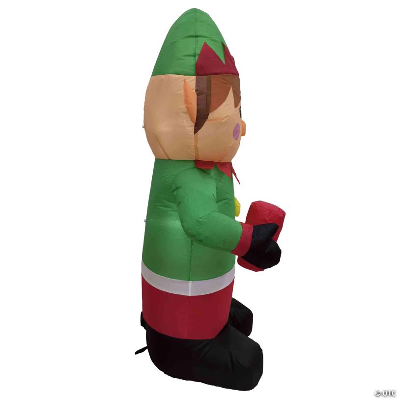 Lighted Inflatable Elf Outdoor Christmas Decoration - 4.25'
