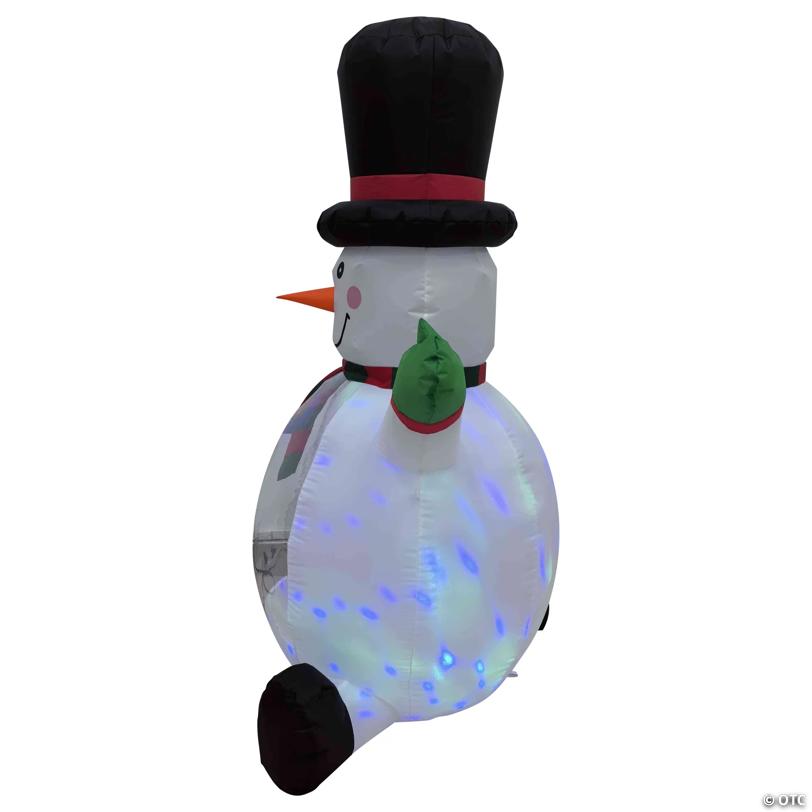 Lighted Inflatable Snowman with Top Hat Outdoor Christmas Decoration - 4'