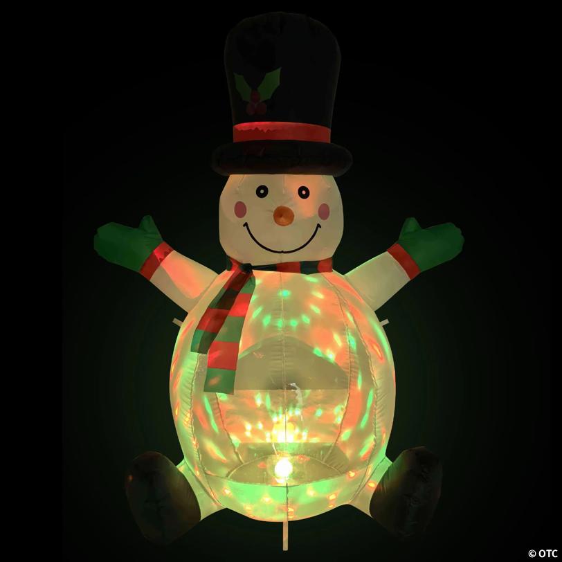 Lighted Inflatable Snowman with Top Hat Outdoor Christmas Decoration - 4'