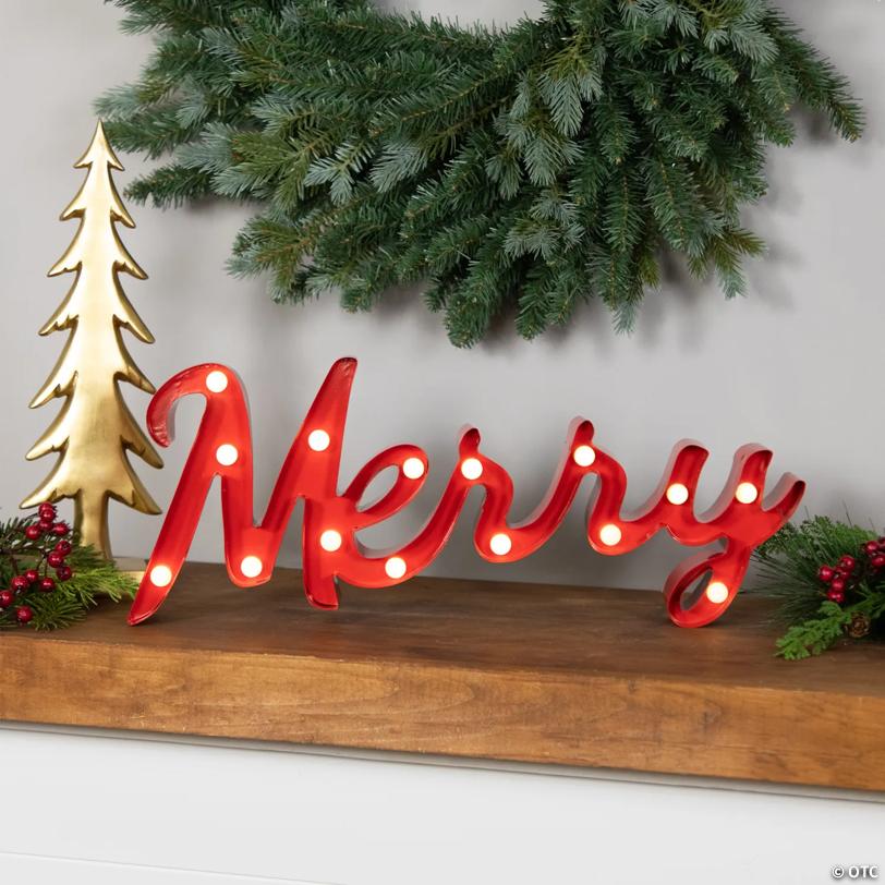 Lighted "Merry" Christmas Decoration - 20.5