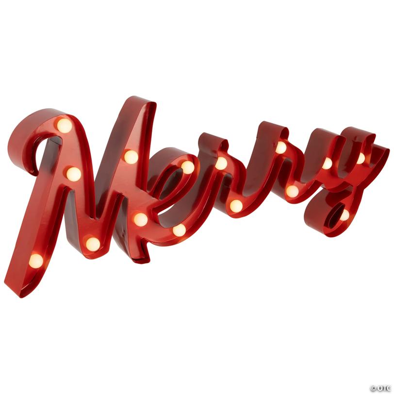 Lighted "Merry" Christmas Decoration - 20.5