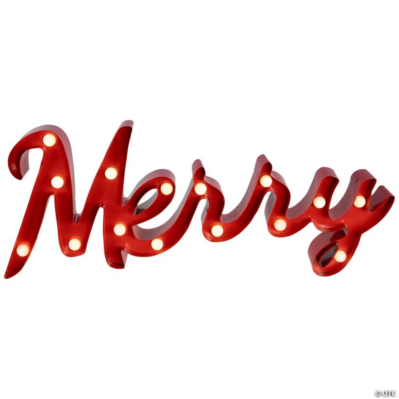 Lighted "Merry" Christmas Decoration - 20.5
