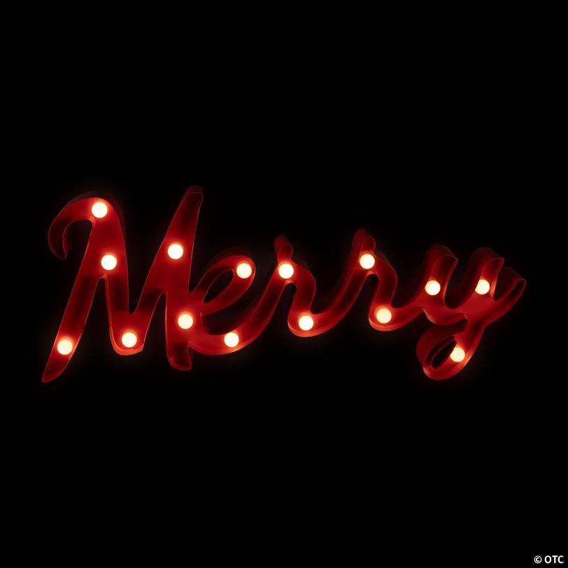 Lighted "Merry" Christmas Decoration - 20.5