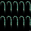 Lighted Outdoor Candy Cane Christmas Pathway Markers - 13.5' - Green - Set of 10